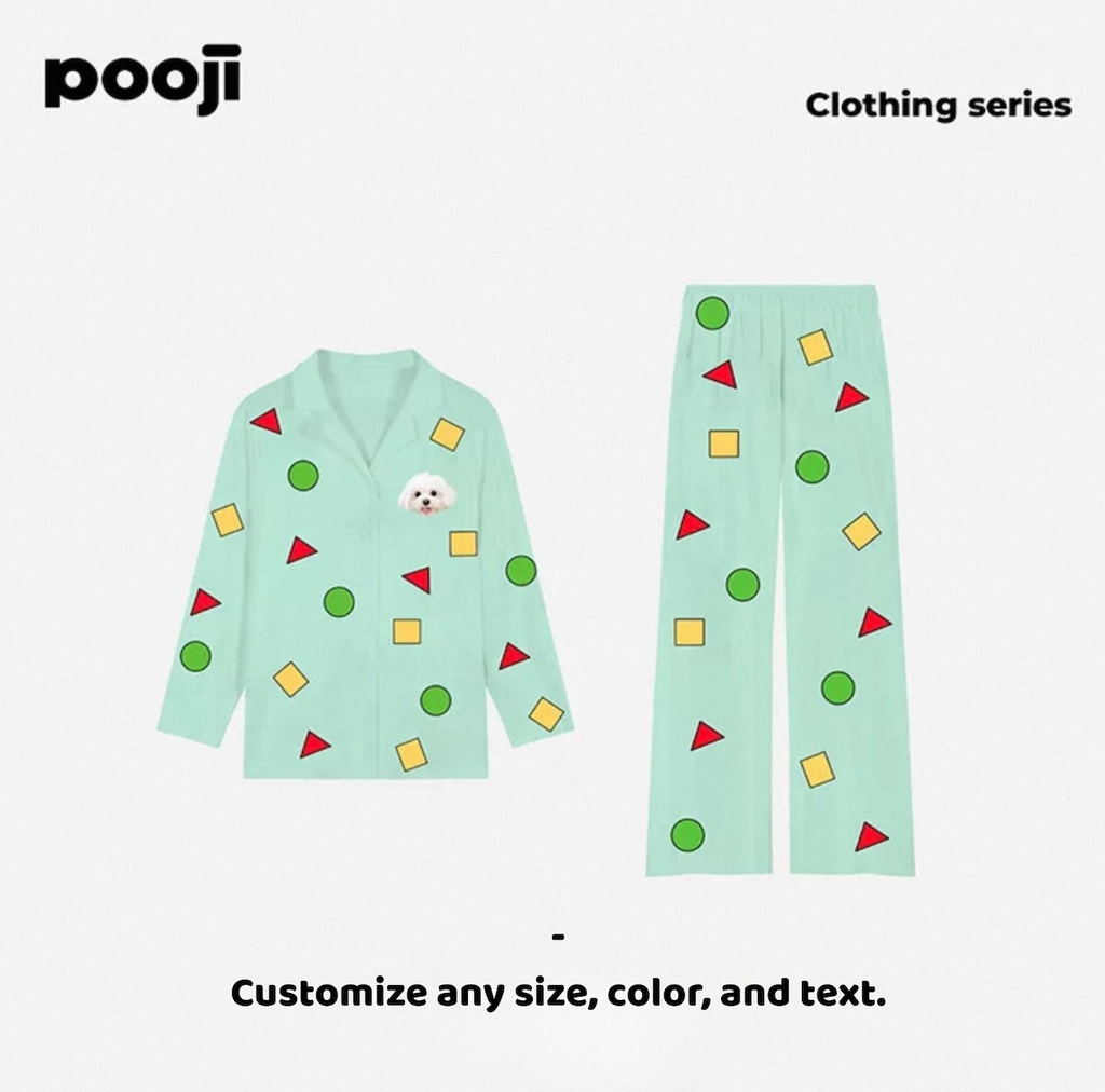 Custom Pet Satin Pajama Set (Personalized Homewear)